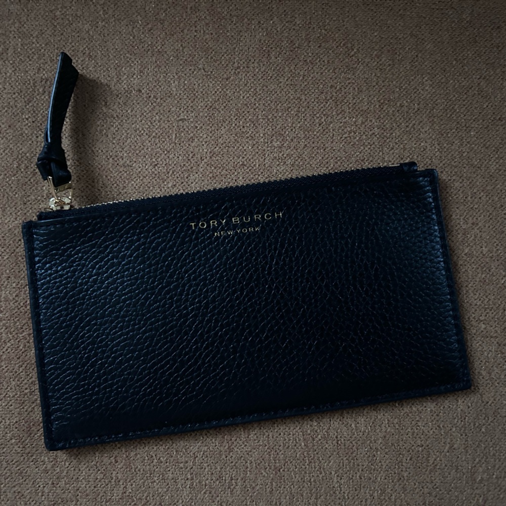 Tory Burch Black Pebbled Leather Wristlet
